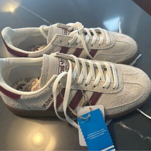 adidas Handball Spezial Off White and Collegiate Burgundy Sneakers